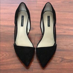 Zara black suede heels